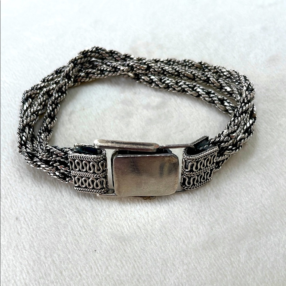 Sterling Silver Braided Bali Bracelet